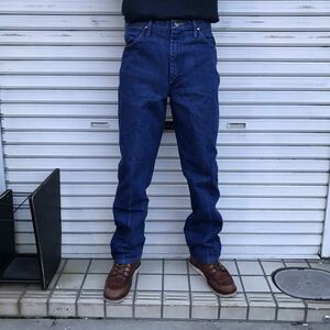 美品 USA製 濃紺 90s Wrangler 936DEN INDIGO DENIM PANTS 1990s W34 ヴィンテージ ラングラー カウボーイ デニムパンツ スリム 80s