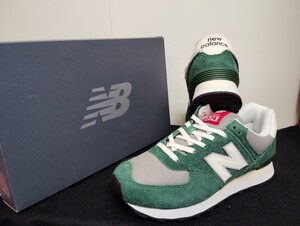 新品未使用品25cmニューバランス（newbalance）レディーススニーカーU574GNHグリーン緑ML574好きにも