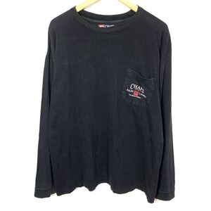 ■CHAPS チャップス RALPH LAUREN ラルフローレン 胸ポケ 長袖Tシャツ ロンT カットソー 古着 アメカジ ブラック サイズXL■