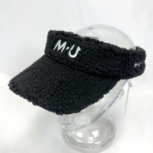 ★MU SPORTS　MUスポーツ 801H8760 レディース ボアサンバイザー（ブラック）★送料無料★防寒/保温/ゴルフウェア/女性用★