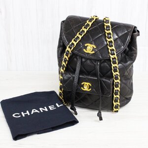 【行董】CHANEL シャネル マトラッセ チェーン リュック ターンロック ココマーク バックパック ブラック MDZ01ABC23