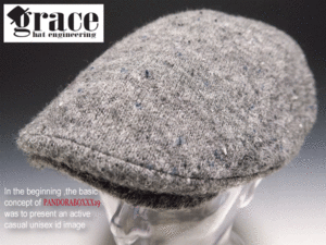 grace hat★ネップニットソリッドハンチング【GR】新品