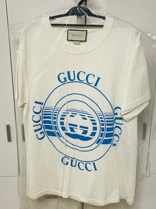 GUCCI　グッチ　ディスクプリント Tシャツ メンズ　ホワイト　Ｓサイズ　オーバーサイズ　2020AW　Disc Print Oversized Tee　半袖