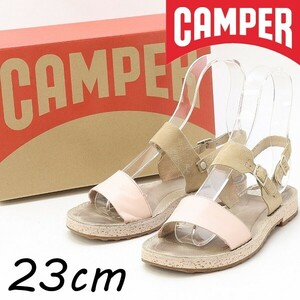 ◆CAMPER カンペール PIMPOM レザー ストラップ フラット サンダル 36