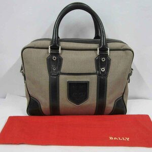 BALLY ボストンバッグ＜バッグ＞バリー メンズ ブランド キャンバス×レザー ベージュ系 旅行バッグ 小旅行 ファスナー開閉 ポケットあり