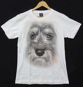 【送料無料】【新品】半袖Tシャツ かわいい シュナウザー 犬 イヌ 白 Lサイズ ■管理番号L18207SSA18-180322-35-3