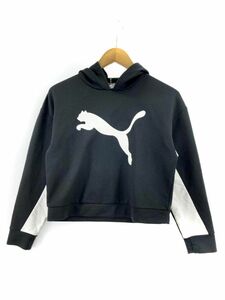 PUMA プーマ キッズ ロゴプリント プルオーバー パーカー 150cm 黒 ◇■ ☆ dlb8 子供服