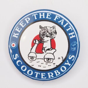 Button badge 40mm scooter cat 缶バッジ スクーターキャット Vespa Lambretta ベスパ ランブレッタ 50S 100 ET3 GTR RALLY PX200E 160GS