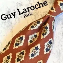 ✧Guy Laroche ✧ネクタイ　小紋柄　和柄　テラコッタ　オレンジブラウン