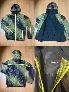 ★匿名 送料込★Lサイズ Hurley ハーレー ウィンドブレーカー 黄色 黒