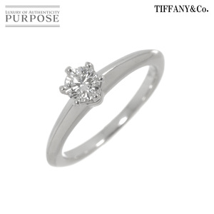 ティファニー TIFFANY&Co. ソリティア ダイヤ 0.26ct E/VS1/3EX 6.5号 リング Pt プラチナ 指輪 Diamond Ring【鑑定書付き】 90252672