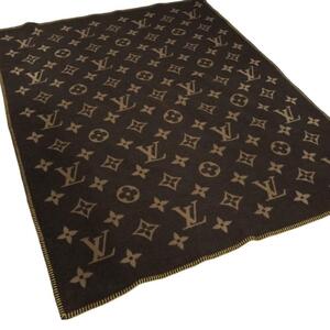 1円〜【極美品】LOUIS VUITTON ルイヴィトン 極暖 ブランケット モノグラム スコットランド製 アンゴラ25％ サイズ155×125