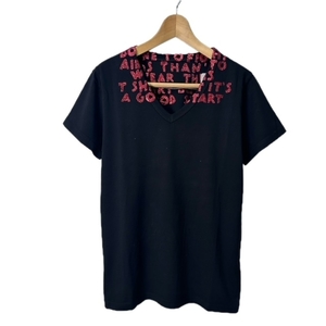 未使用品 メゾンマルジェラ Maison Margiela 19AW エイズTシャツ ラメ T-shirts S050-MM MALE RTW AVP XS 黒 赤 ブラック レッド S30GJ007