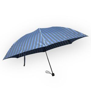 新品 ボルサリーノ 雨傘 折りたたみ傘 軽量傘 ストライプ ブルー系