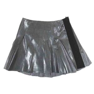 DIESEL ディーゼル O-ZIRC Mini skirt with Prince of Wales check チェック柄 プリーツ ミニ スカート ブラック系 36【中古】