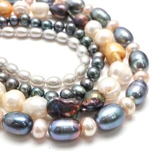 【売り切り】1円〜!!《本真珠ネックレス4点おまとめ》J◎ 約187.4g 約42.5-125.0cm パール pearl necklace jewelry DG0/- E215