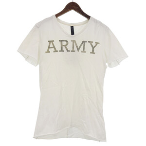 【特別価格】WJK camo-leather ARMY C/S　Tシャツ ホワイト サイズ メンズM