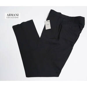 年中使用可能 新品未使用 ARMANI COLLEZIONIアルマーニコレツィオーニ 究極のテーパードスラックス パンツ 54サイズ XXLサイズ ブラック