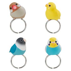 ことりんぐ3 セキセイルチノー シナモン文鳥 ボタンインコブルー セキセイレインボー 四点セット ガチャ 指輪 小鳥