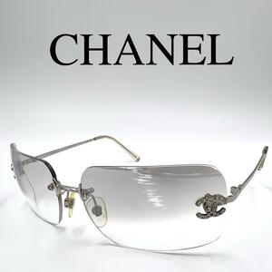 CHANEL シャネル サングラス 度なし 4017-D リムレス ケース付き