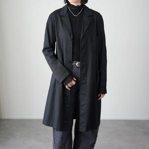 美品 robe de chambre COMMEdesGARCONS ステンカラーコート ジャケットコート ロング丈 バックプリーツ コットンギャバジン 洗い加工 M