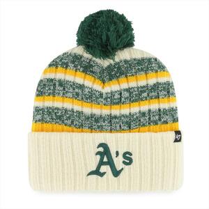 47brand ニット帽 ボンボン メジャーリーグ MLB オークランドアスレチックス Tavern Cuff Knit ユニセックス ナチュラル 