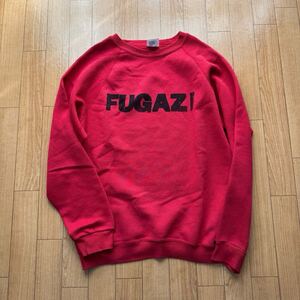 90s FUGAZI スウェットシャツ トレーナー ヴィンテージ vintage バンドT バンT フガジ DISCUS TULTEX ラグラン USA製 赤 レッド