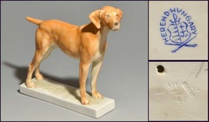 HEREND/ヘレンド 犬 置物 1931年　アンティーク 美品　西洋美術　　a0544