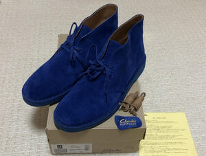 【未使用】 Clarks クラークス Desert Boot デザートブーツ スエード ブルー 青 UK7.5 EUR41.5 26cm メンズ