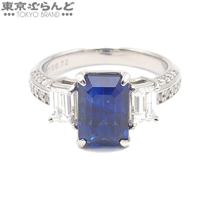 101749338 ノーブランド サファイア ダイヤモンド リング プラチナ Pt900 D 0.72ct S 3.27ct 12号相当 指輪 レディース 仕上済