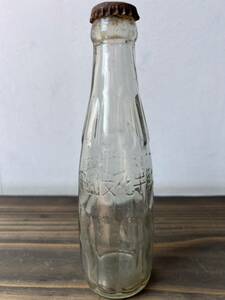 レトロ　守山文化牛乳　牛乳瓶　エンボス　クリア　ガラス瓶