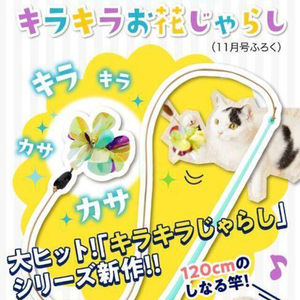 付け替えできる！　キラキラお花じゃらし 猫の気持ち　猫　ねこ　ネコ　グッズ　ねこのきもち　付録 非売品 ねこじゃらし　猫じゃらし