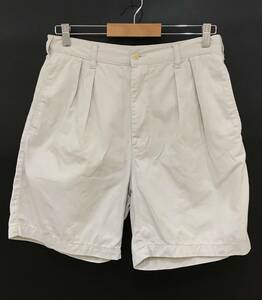 90s CHAPS RALPH LAUREN ツータック ハーフ ショートパンツ コットン 古着 ヴィンテージ チャップスラルフローレン SIZE：30■0903F