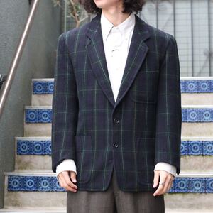 EU VINTAGE BOSS CHECK PATTERNED WOOL TAILORED JACKET/ヨーロッパ古着ボスチェック柄ウールテーラードジャケット