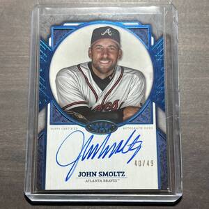 John Smoltz - Atlanta Braves Blue Foil Parallel Auto /49 Next Level Autograph 2024 Topps Tier One Baseball MLB 直筆サイン