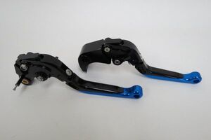 BMW S1000RR 2009-2014年 ビレットレバー 黒×青 【ae-b-s1000-h】