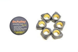 511/送料185円/1c/Dr.Pulley(ドクタープーリー)　黒色　異形　異型　スライディングウェイトローラー黒 φ20×12(7.0g) 6個セット