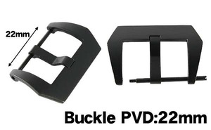 ★PVD-22a★時計バンド用 バックル　黒・尾錠部22mm用 