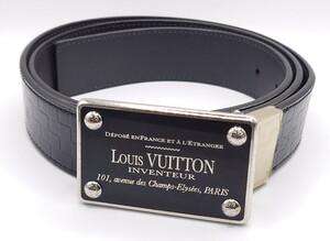 【N222-6】 LOUIS VUITTON サンチュール アヴァントゥール M6820 100/40 ルイ ヴィトン ベルト リバーシブル ブラック系 ブランド