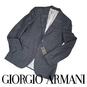 最高峰ウィンドウペンチェック カシミヤヴァージンウールの贅沢なジャケット Mサイズ 48サイズ GIORGIOARMANI ジョルジオアルマーニ 