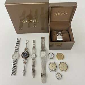 I056-□ 腕時計 10点セット GUCCI RADO LARVAN TECHNOS Christian Dior クォーツ 手巻き 1点ケース付き 1部稼働 スモセコ