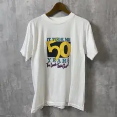 ビンテージＴシャツ　シングルステッチ　サイズＬ　白ホワイト　100％コットン古着