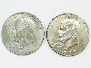 通常品【1ドル硬貨 1978年アイゼンハワー イーグル】2枚セット コイン ONE DOLLAR