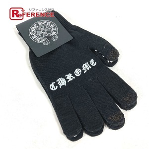 未使用 CHROME HEARTS クロムハーツ WORK GLOVES ワークグローブ グローブ ロゴ 手袋 ブラック メンズ【中古】