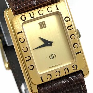 美品 GUCCI グッチ 腕時計 01 4000 502 クオーツ アナログ レクタンギュラー スクエア ゴールド コレクション ヴィンテージ 電池交換済