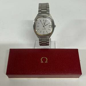 1円~【実動】オメガ OMEGA シーマスター Ref.196.0073 Cal.1310 クォーツ メンズ腕時計 シルバー文字盤 スクエア デイト 8石 3針 J100542