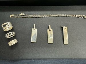 〓 希少品【GUCCI グッチ リング ネックレス シルバー 925 アクセサリー おまとめ品 ヴィンテージ メンズ レディース】HO9641