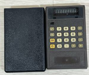 【OMRON ELECTRONIC CALCULATOR 850SD】昭和レトロ　ポケット電卓　８桁　緑蛍光管　1971年製 動作確認済み　ケース付き　レア