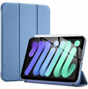 619) ProCase iPad Mini6 ケース 2021 8.3インチ、スリム 三つ折りスタンド ハードバックカバー、適用機種：iPad Mini 6世代 2021 -ブルー