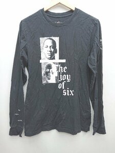 ◇ NIKE AIR JORDAN ナイキ エアジョーダン プリント 長袖 Tシャツ カットソー サイズS ブラック ホワイト系 メンズ P